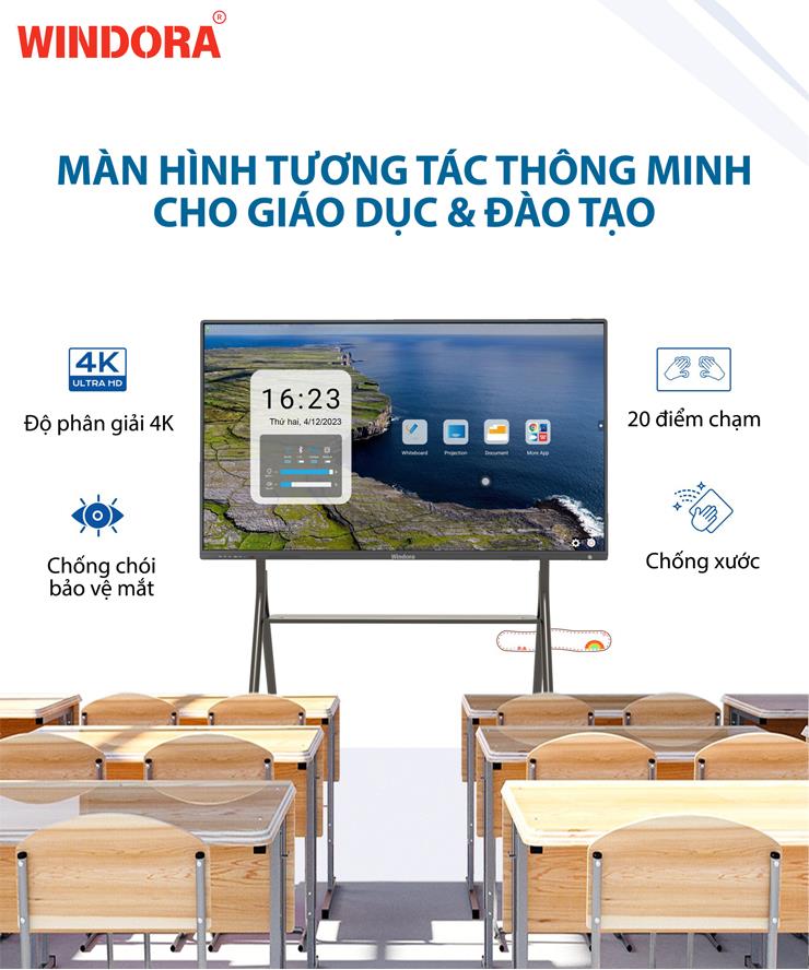 Màn hình tương tác thông minh Windora cho giáo dục